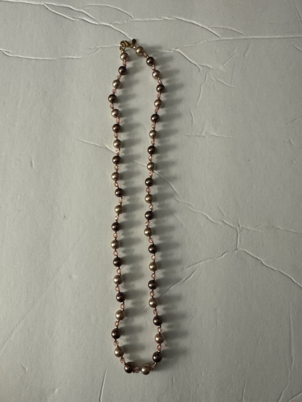 Pearl Bead Necklace - Two-Tone Champagne and Bronze